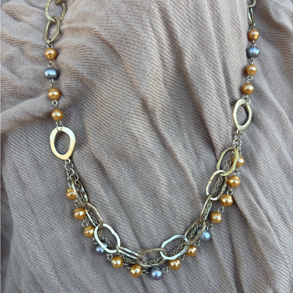Elegant Gold and Silver Chain Necklace